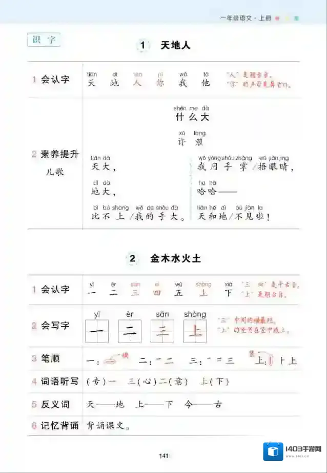 状元语文笔记背记清单1年级上册pdf(共24页)