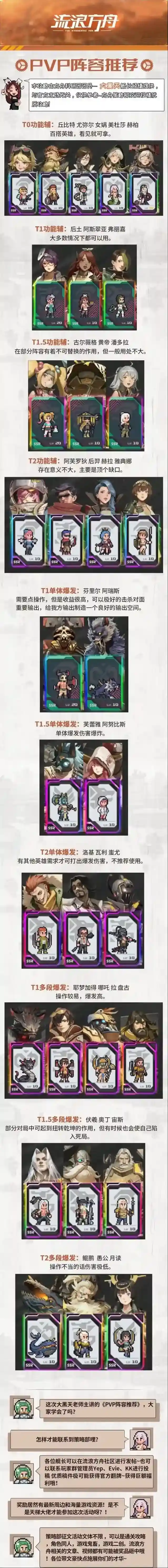 流浪方舟PVP阵容推荐攻略